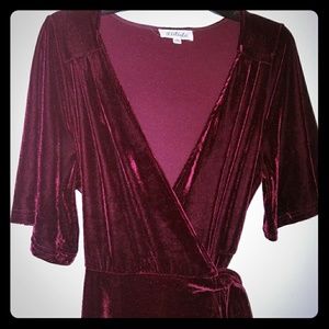 Hi low wrap velvet dress